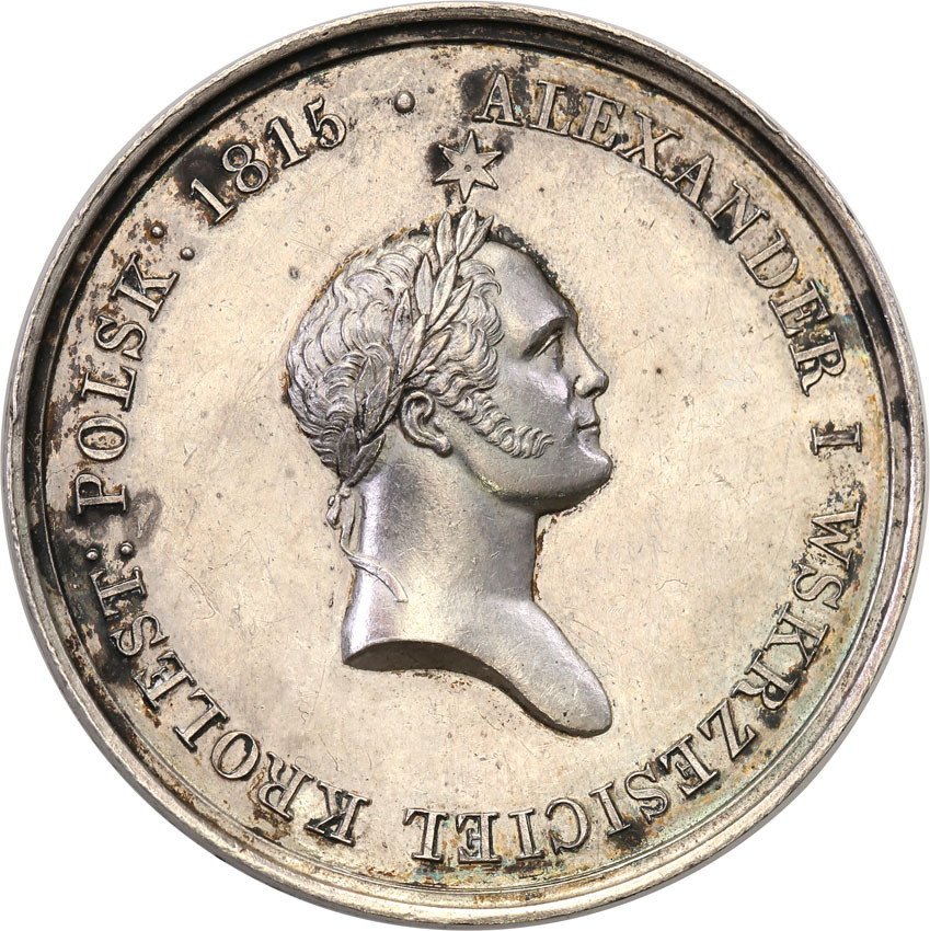 Królestwo Polskie/Rosja. Medal 1826 na śmierć Aleksandra I Polska opłakująca dobroczyńcę swojego, SREBRO